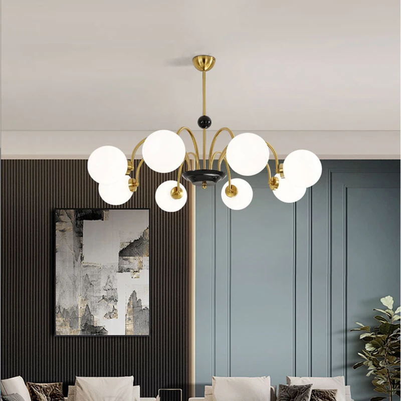 

Fumi Sputnik modern chandelier, Mid Century Glass Global Ceiling Mount Pendent Light Fixture for Dinning Room, Bedroom, Living
