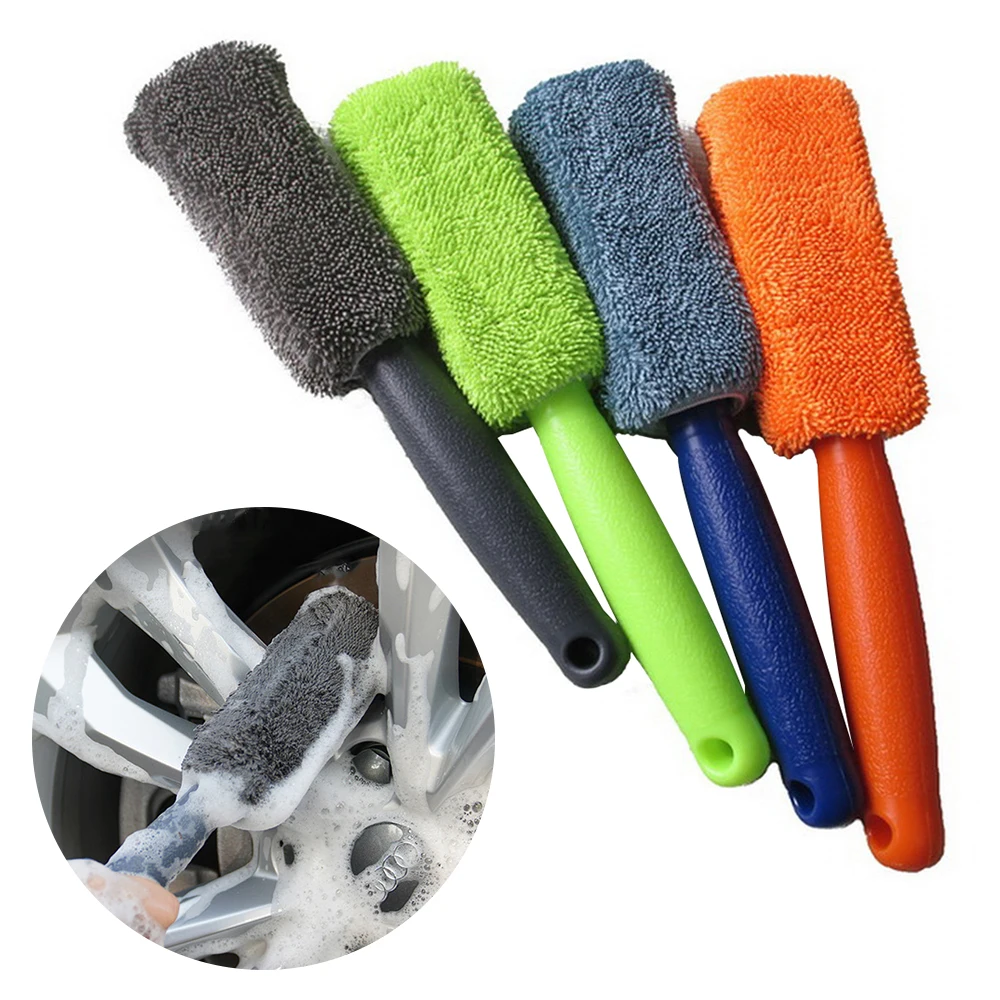 

Braided Cloth Wheel Brush Car Tyre Mud Wash Microfiber Auto Motorcycle Truck Cleaning Detailing Care Wet and Dry Tire Rim Tool