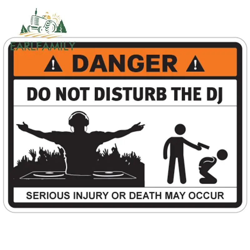 

EARLFAMILY 13 см x 9,3 см для Dj предупреждающие автомобильные наклейки модные наклейки окклюзия царапины ноутбук декор на холодильник