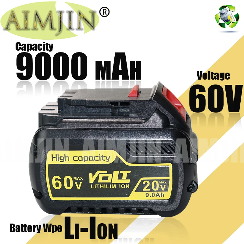 

Сменный аккумулятор для электрошуруповерта Dewalt DCB606 DCB609 DCB205 DCB204 DCB206 DCB209, 9,0 Ач, 20 В, 60 в