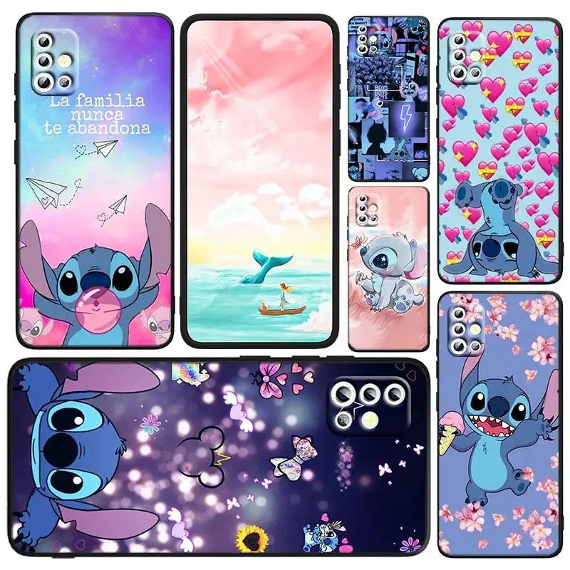 

Disney Lilo & Stitch Cute Phone Case For Samsung A73 A72 A71 A53 A52 A51 A42 A33 A32 A23 A22 A21S A13 A04 A03 5G Black FUnda