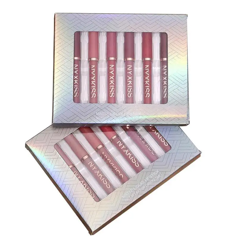 

Набор бархатных матовых блесков для губ, 6 шт., водостойкий, стойкий, увлажняющий, несколько цветов, устойчивый к поту, антипригарный набор глазури для губ