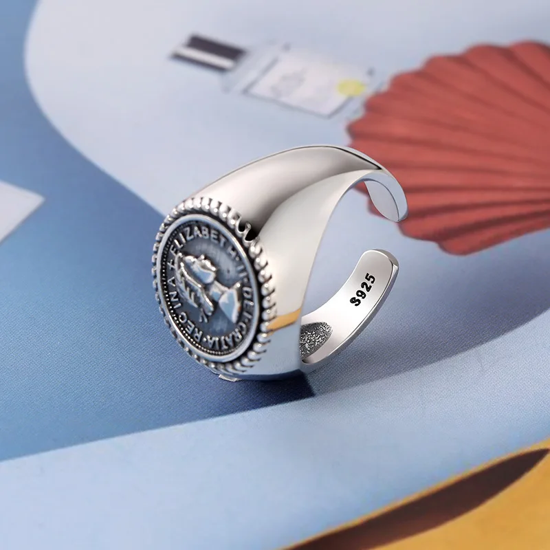 Женское кольцо из чистого серебра S925 с регулируемым отверстием для