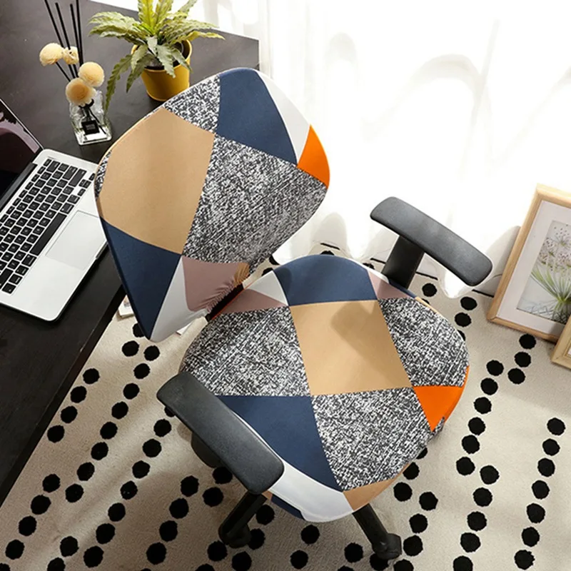 Чехол для компьютерного кресла эластичный с поворотом на покрытия офисных