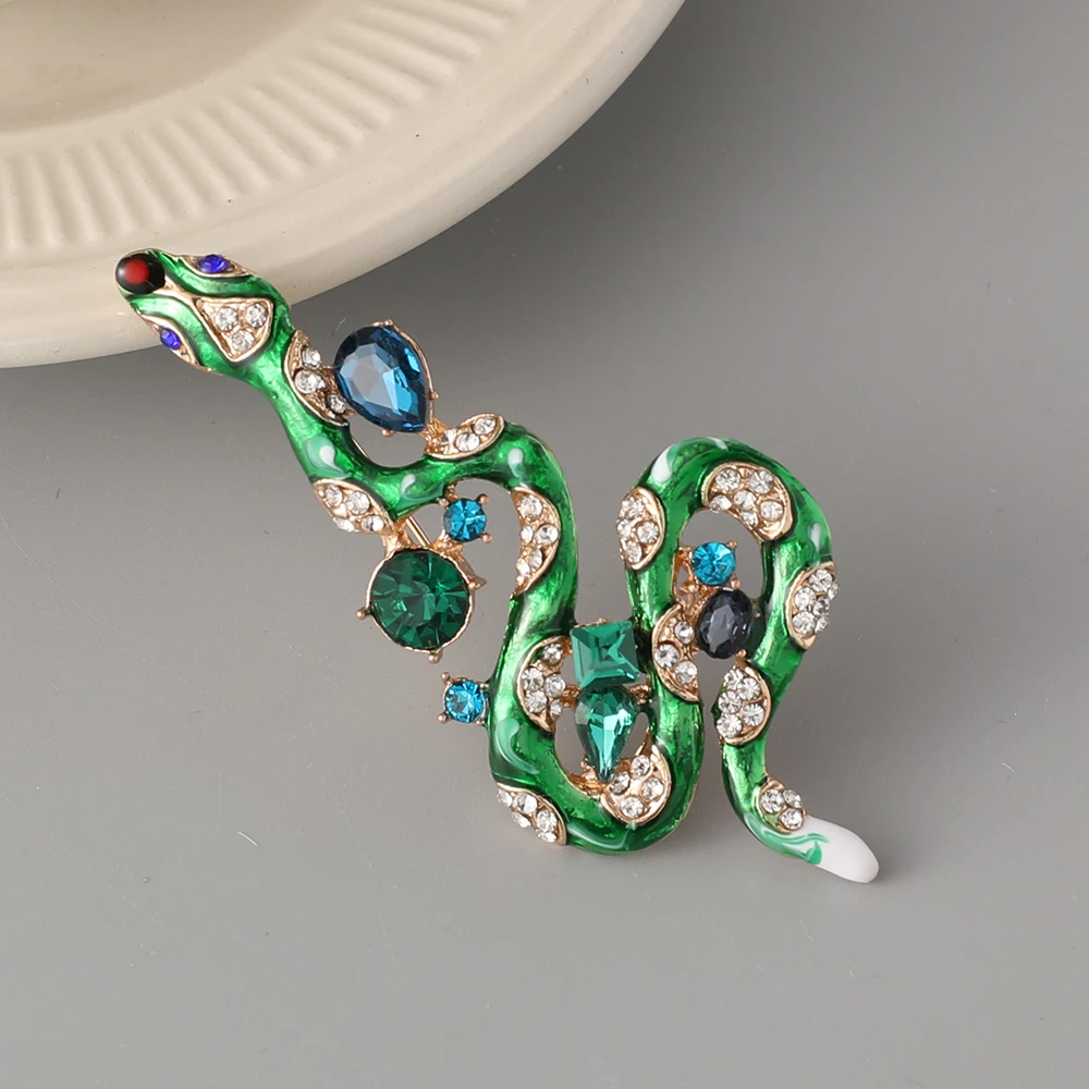 Брошь в виде красной пятнистой змеи роскошные аксессуары для женского платья