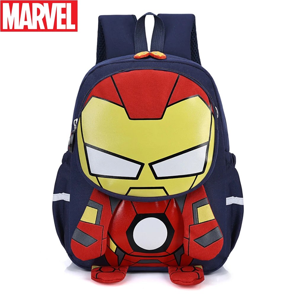 Новое поступление, Детские милые школьные ранцы с героями мультфильмов Marvel для мальчиков, симпатичная 3D сумка Железного человека, детские м...