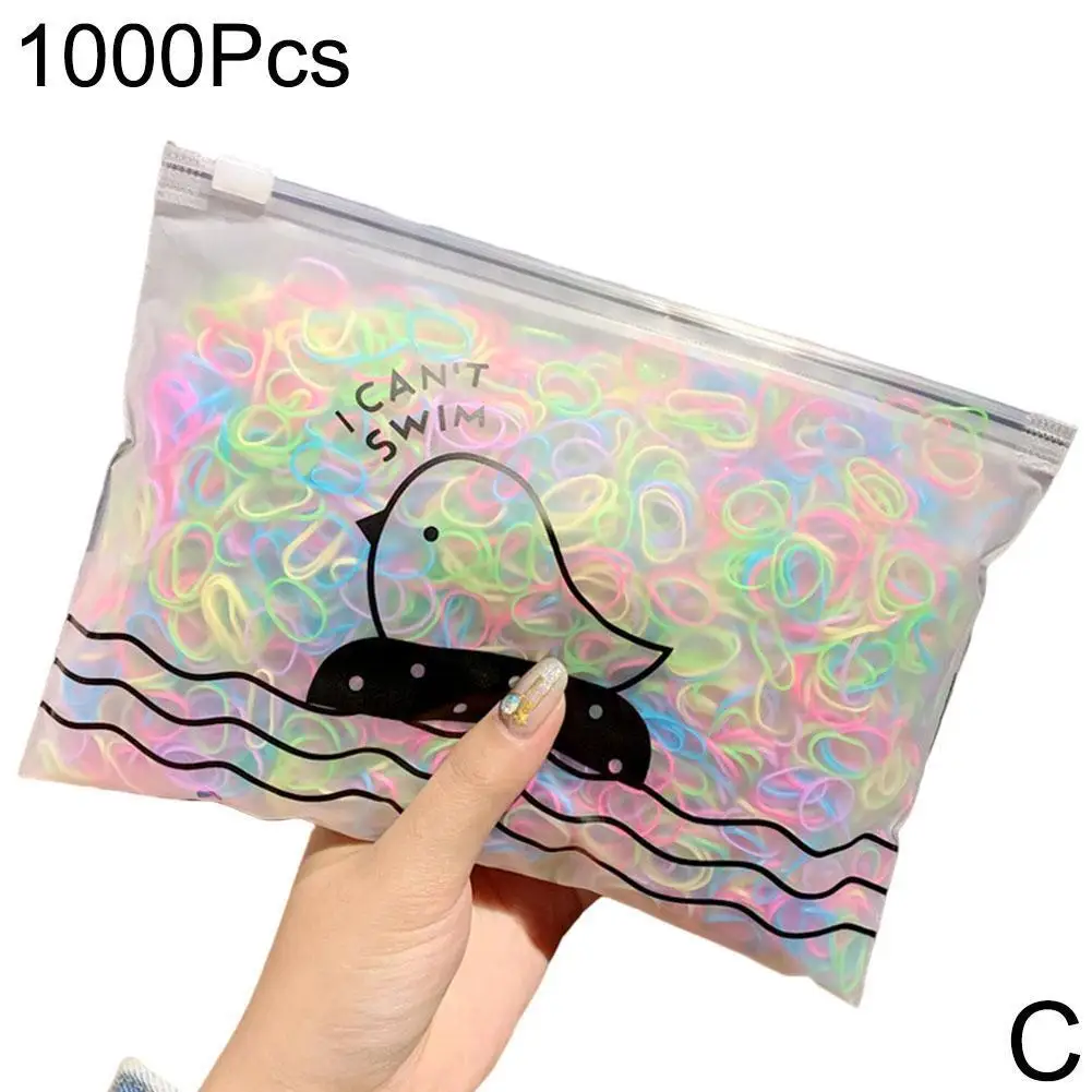 

1000pcs/pack Girls Color Small Rubber Band Disposable Hairband Ponytail Elastic Headband Girls Cute Fashion Hair Accessories
