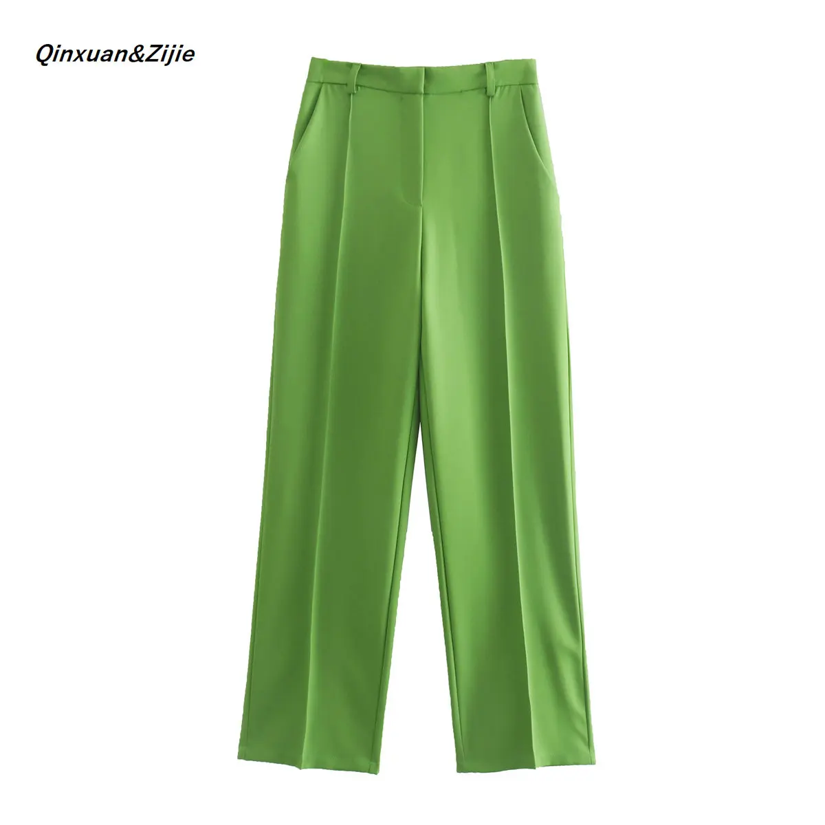 

Solid Color High Waist Suit Pants Women Commuting Slim Drape Casual Straight Trousers 2022 Korean Version Loose Wide Leg Pants