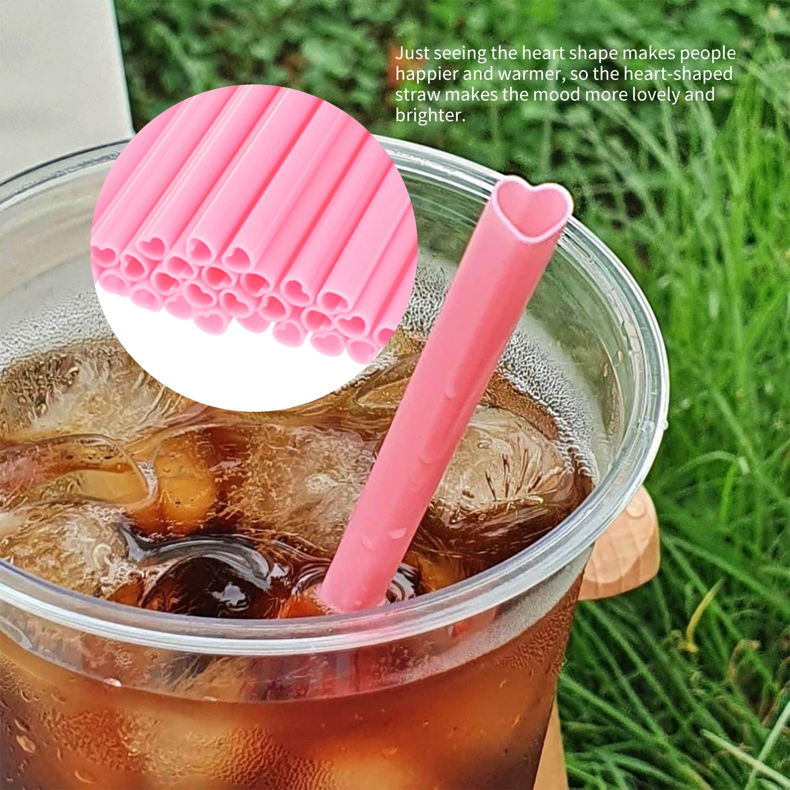 

100Pcs Creative Heart-shaped Straws Disposable Milk Tea Individually Packaged Straws Suitable Weddings Supplies Birthday Parties