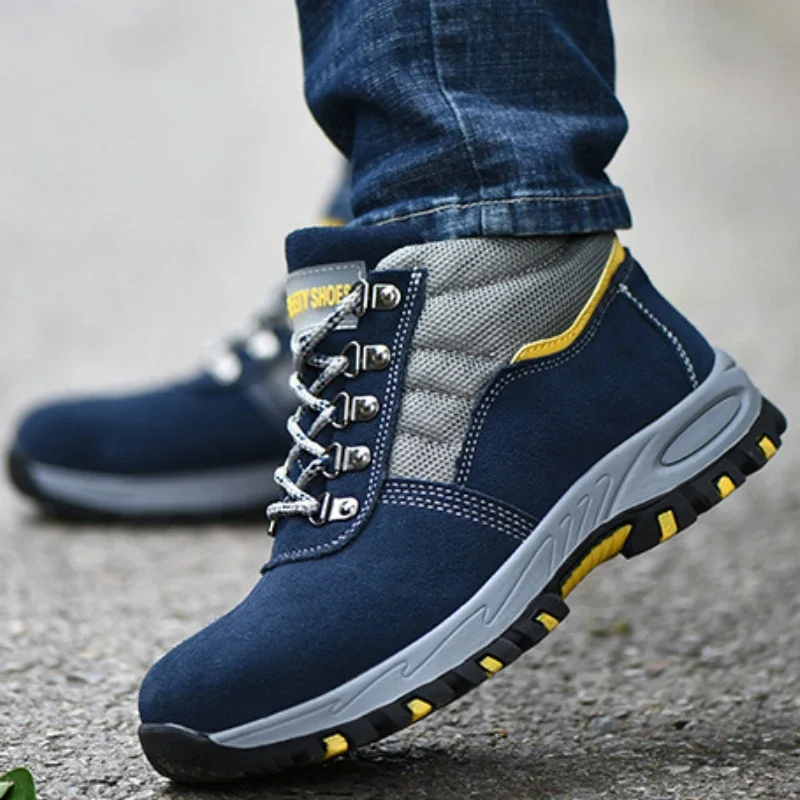 Мужские защитные ботинки высокого качества рабочие обувь со стальным носком