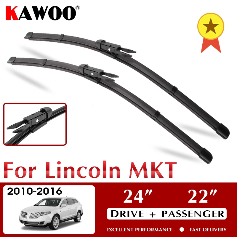 

KAWOO Wiper Front Car Wiper Blades For Lincoln MKT 2010-2016 Windshield Windscreen Front Window Accessories 24"+22" LHD RHD