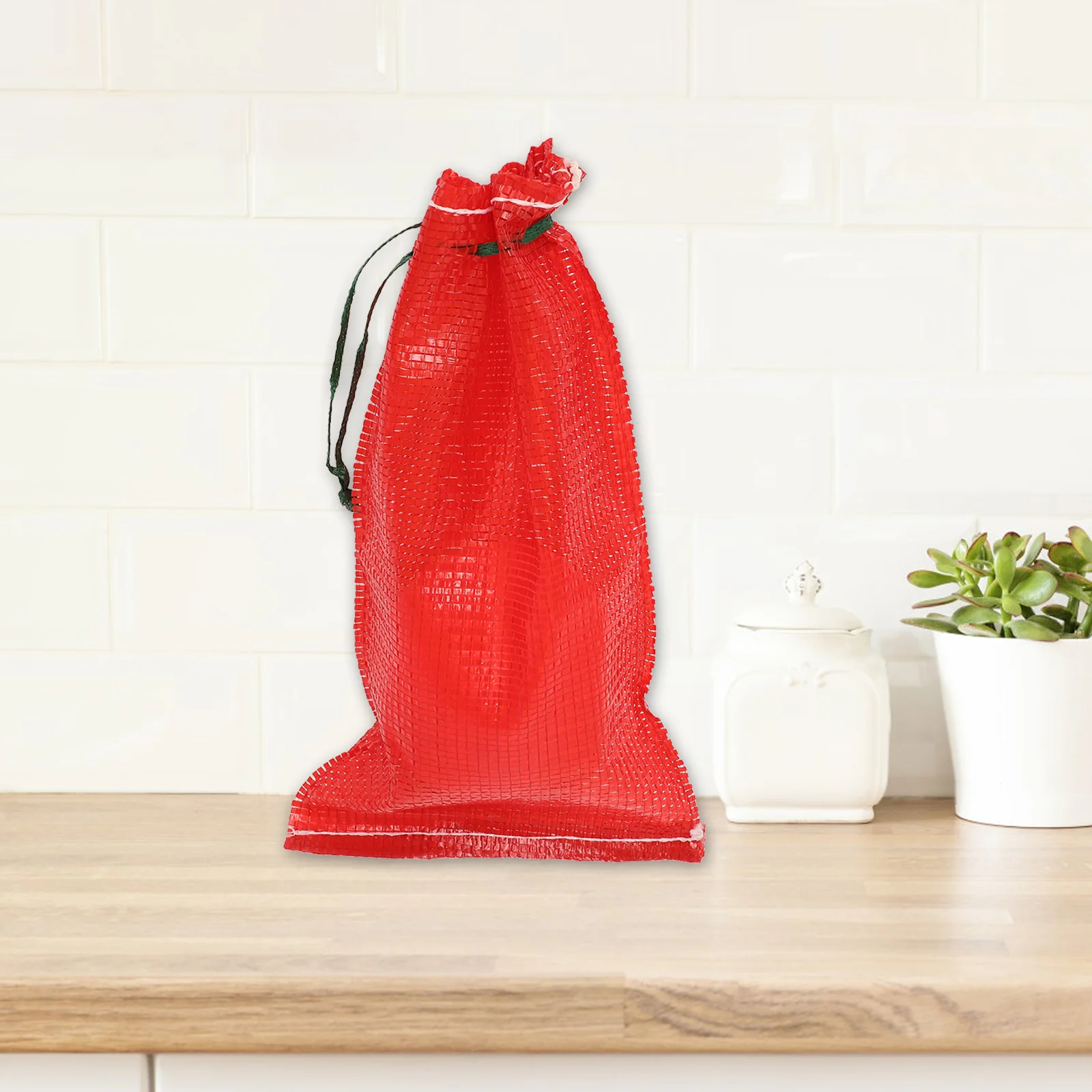 

25 Pcs Potato Mesh Bags Fruit Storage Reusable Produce Onion Drawstring Polypropylene Vegetable