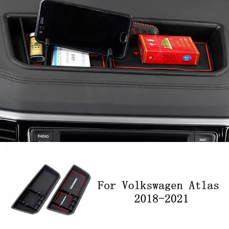 

Teramont Dashboard Storage Box Organizer For Volkswagen Atlas 2018 2019 2020 2021 Interior Phone Holder Center Console Tray