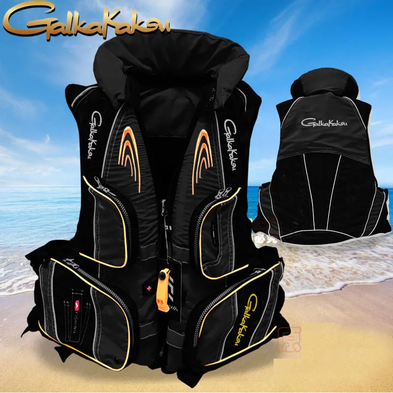 

2022 Outdoor High Buoyancy Fishing Life Vest Multiple Pockets Detachable Water Life Jacket Surf Swimming Reflected Life Jacket