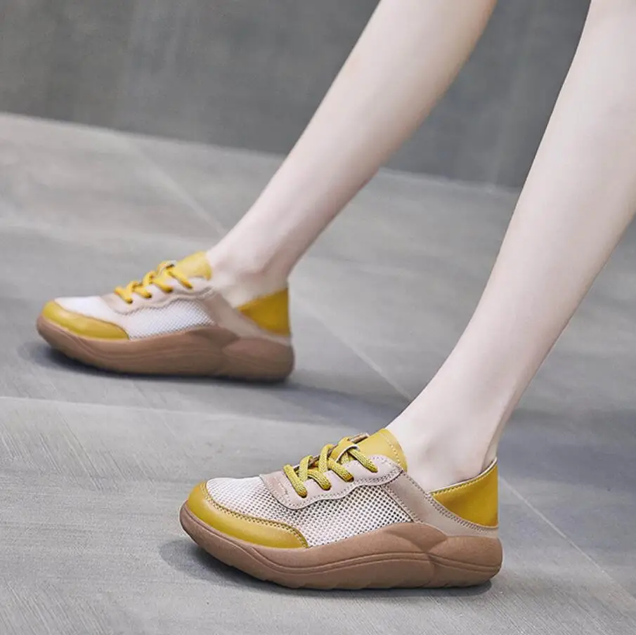 

Женские массивные кроссовки, повседневная обувь из сетчатого материала, на толстой подошве, плоская подошва, спортивная обувь на платформе, лето