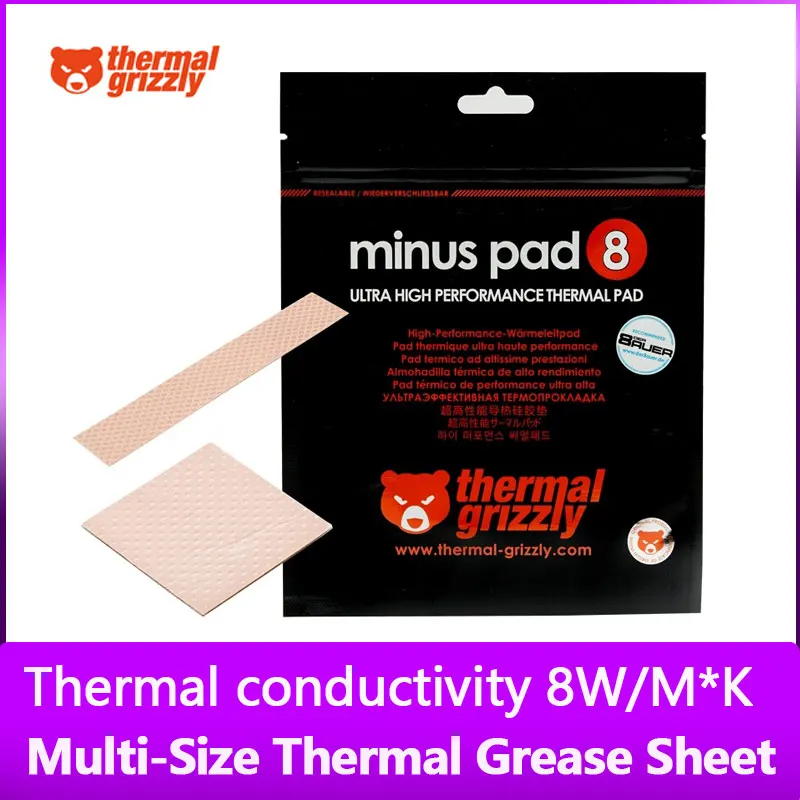 

Thermal Grizzly Minus Pad 8W/MK CPU/GPU Multi-Size Thermal grease sheet Graphics CardHeat Dissipation Silicone Grease Pad Slices