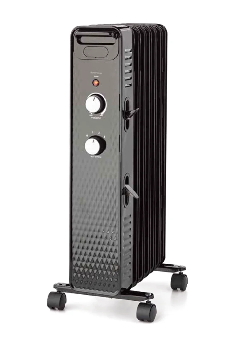 Mainstays 1500W Mechanical Oil Filled Electric Radiator Heater, WSH07O2ABB, Black