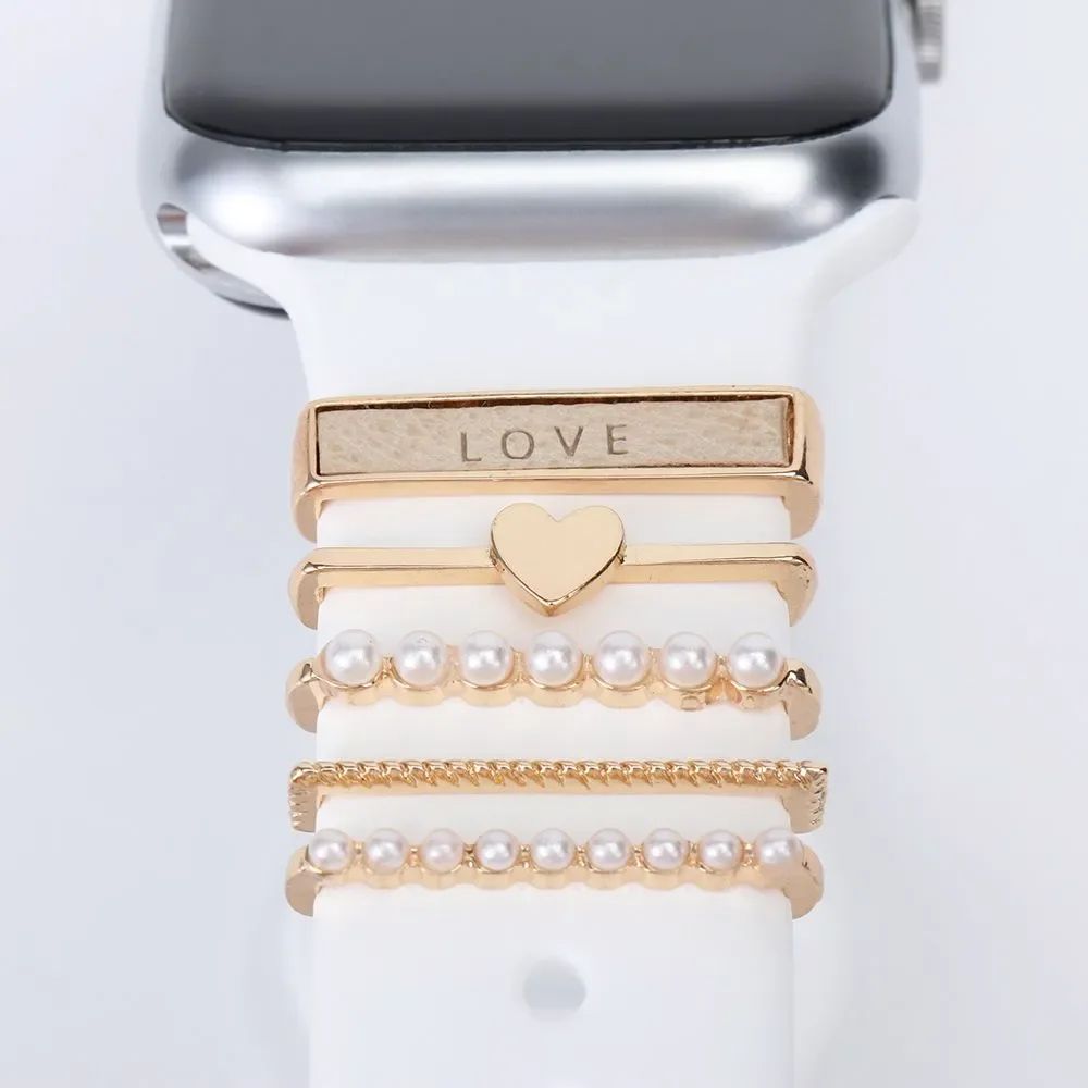 Ring for Apple Watch Band Charms for Samsung Galaxy Smart Watch Sport Silicone Strap Accessories with Bling Diamond