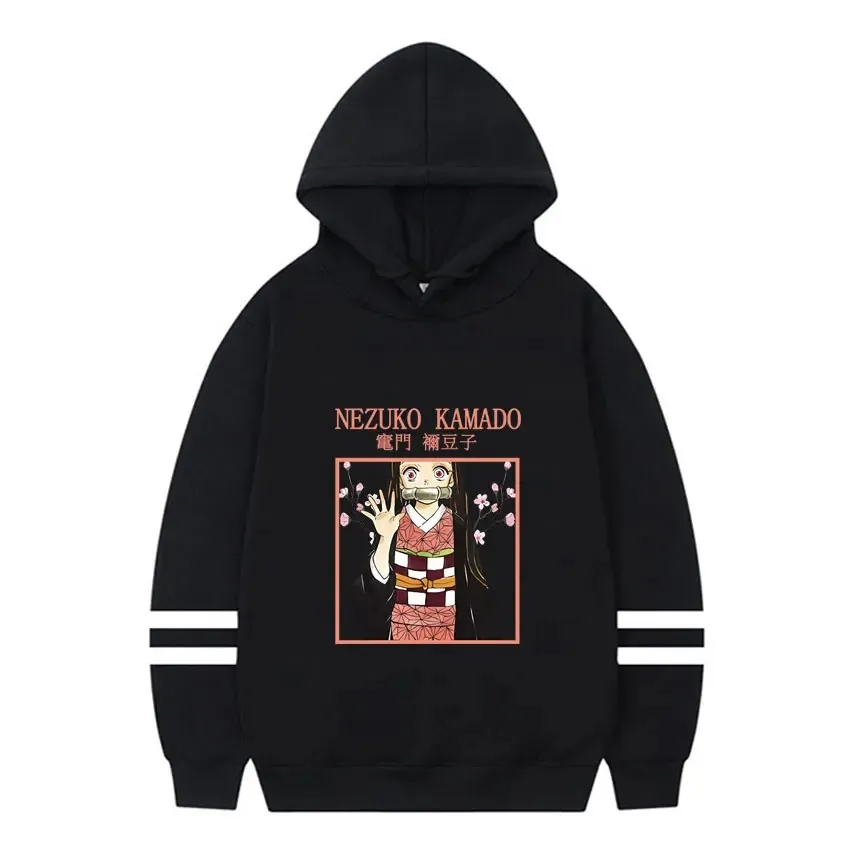 Devil Hunter Hoodie Kamado Nezuko Pattern Printed Sweatshirt Men's and Women's Streetwear Harajuku Couple Shirt Top