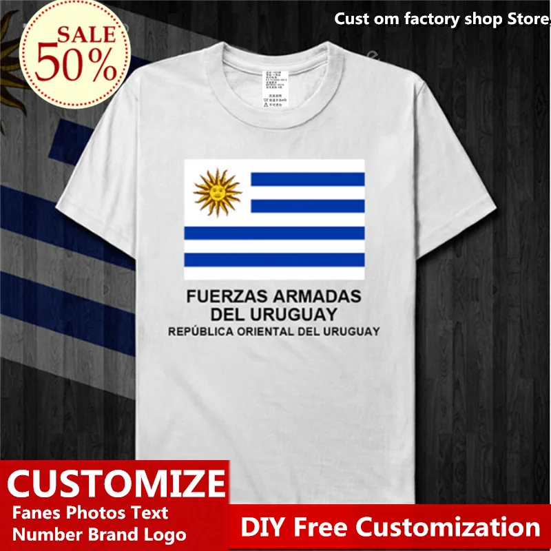 

Uruguay Army Cotton T shirt Custom Jersey Fans DIY Name Number LOGO Tshirt High Street Fashion Hip Hop Loose Casual T-shirt