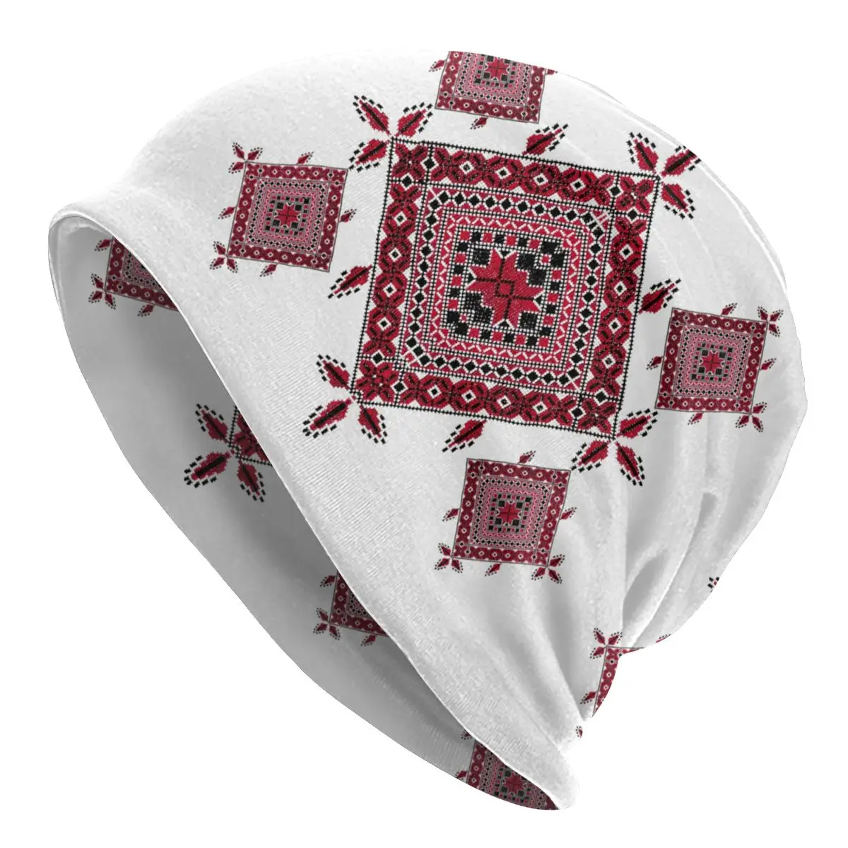 

Arabic Palestinian Tatreez Cross Stitch Embroidery Beanie Bonnet Knitting Hat Unisex Palestine Folk Art Skullies Beanies Cap 1