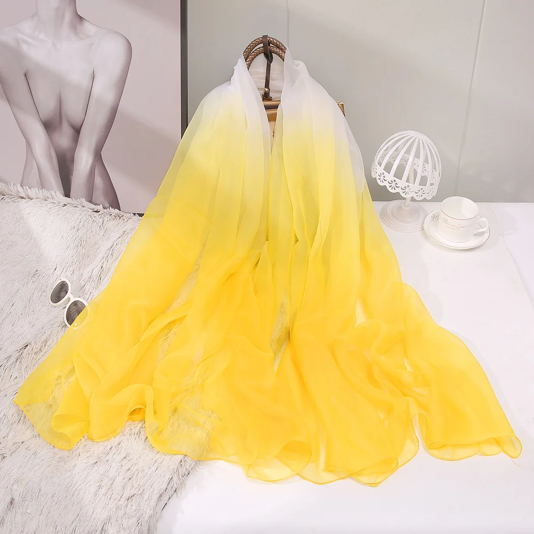 

women's fashion all-match silk scarf summer long shawl GRAY22