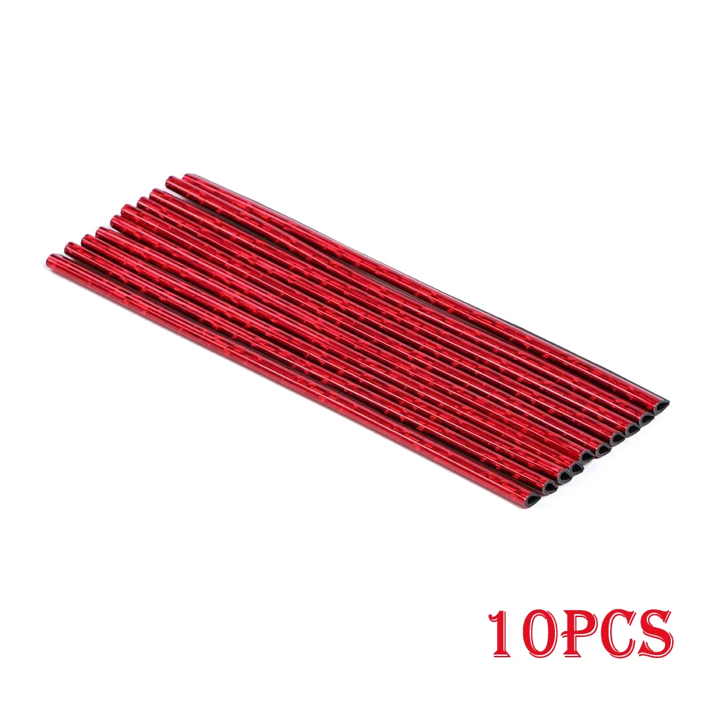 

10pcs Red 20cm Creative Car Vehicle SUV Air Conditioner Air Outlet Decoration Bright Strip Trim Interior Accessories Universal