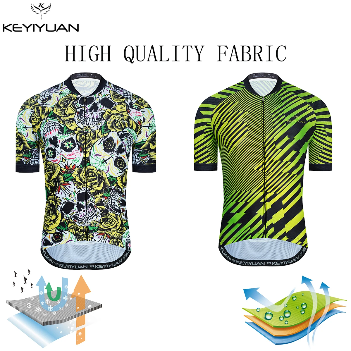 

KEYIYUAN Men Short Sleeve Cycling Jersey Tops Bicycle Shirt Summer Road Bike Sports Clothing Camisetas Ciclismo Mtb Manga Corta