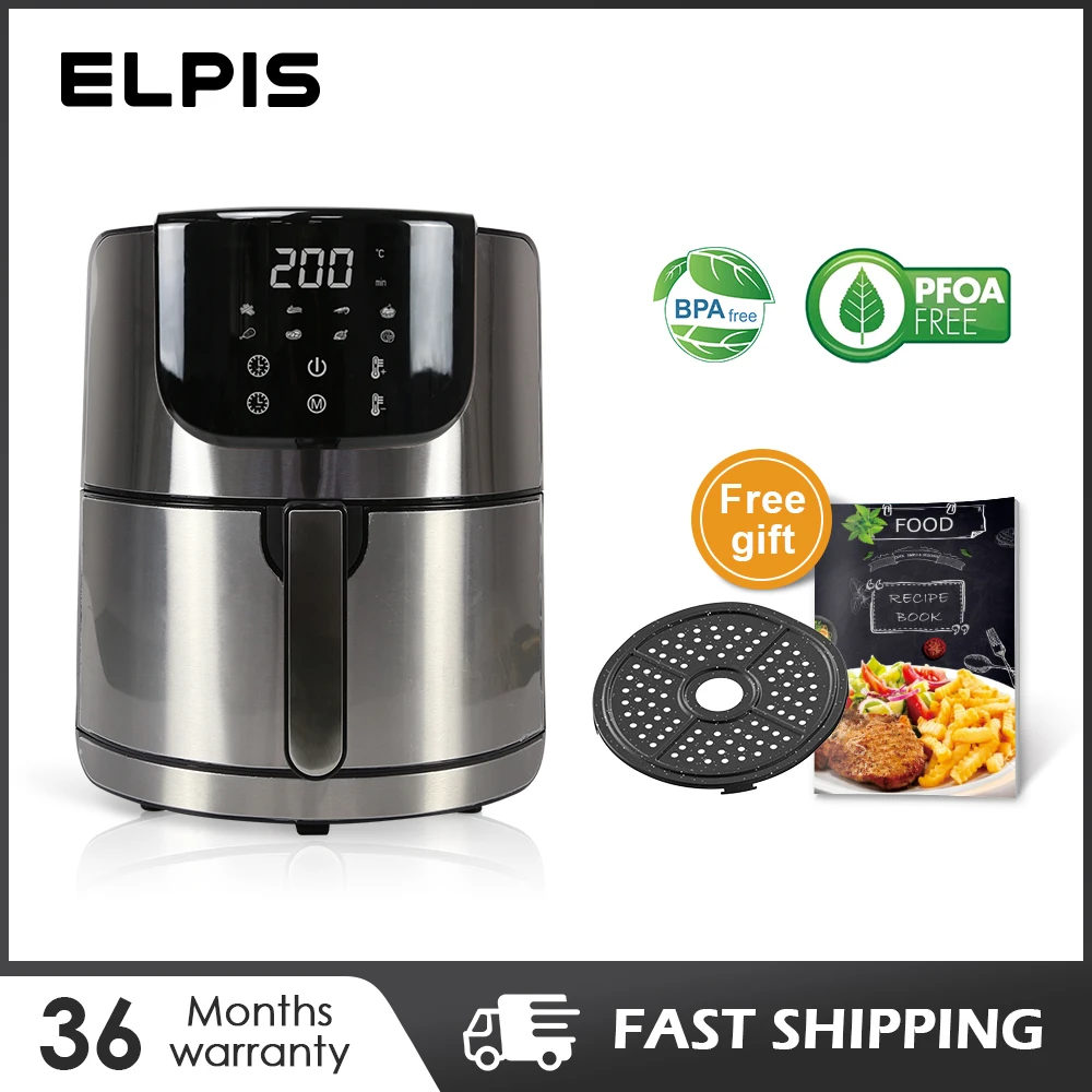 Buy ELPIS Smart Air Fryer Oven 5 Liter Olie Gratis Digitale Controle Elektrische Airfryer Broodrooster Lcd scherm Intelligente Kookmachine