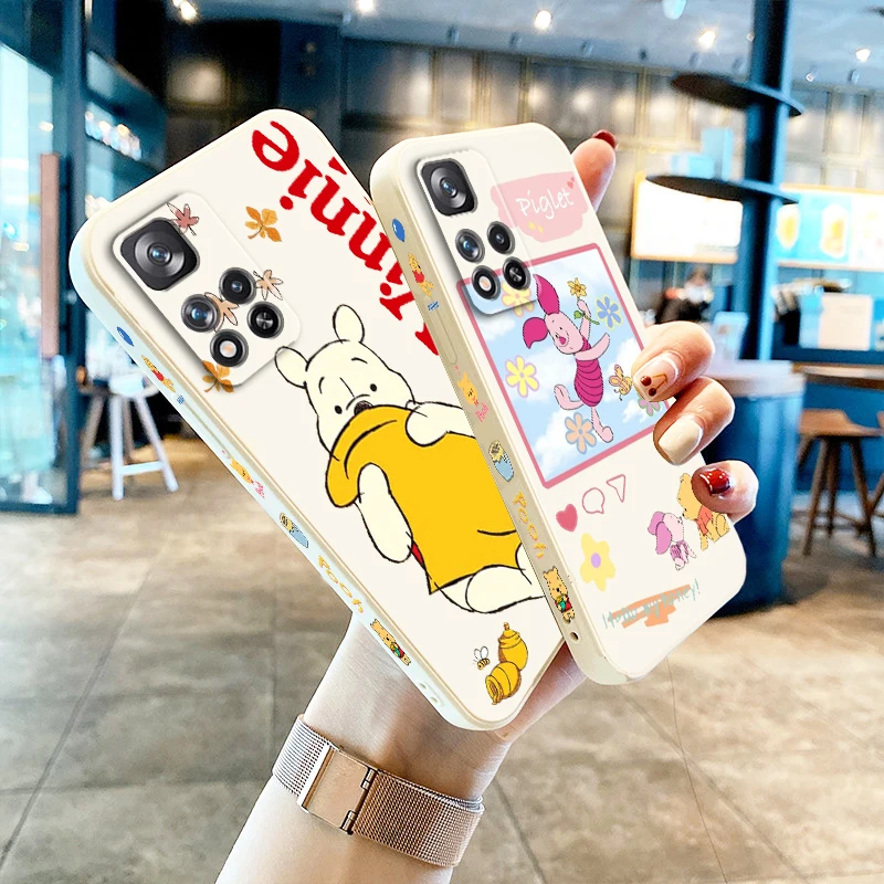 

Anime Winnie The Bear Art Liquid Left Rope Cover Phone Case For Xiaomi Redmi Note 12 11 11S 11T 10S 10 9S 9T 9 Pro Plus 5G