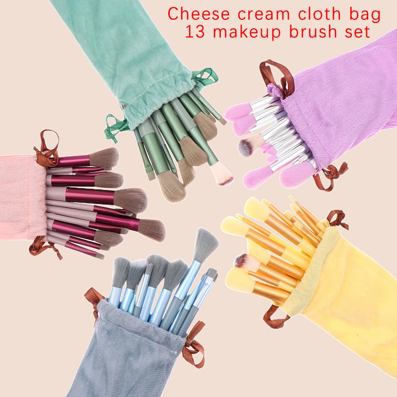 13 шт. набор мягких пушистых кистей для макияжа косметики тональный крем румяна