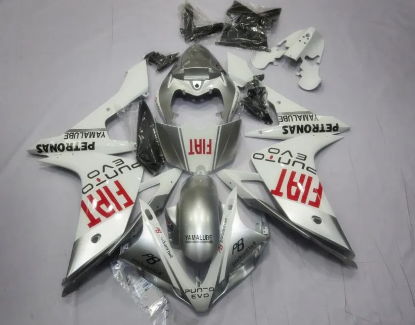 

Новый комплект обтекателей из АБС-пластика для YAMAHA YZF-R1 2007 2008 07 08 R1, комплект обтекателей белого и серебристого цвета