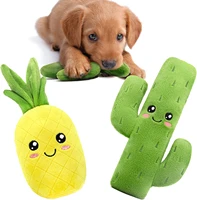 squeaky dog toys squeaky plush dog toy pineapple and cactus for outdoors training or fetch game vegetable pet toy cute puppy toy