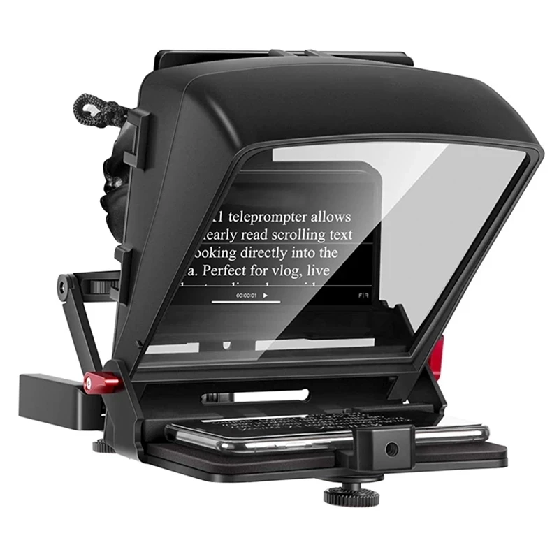 

Teleprompters for Smartphone Tablets up to 12 inch 70/30 Beam Splitter Glass with Remote Control for Camera Video Recording
