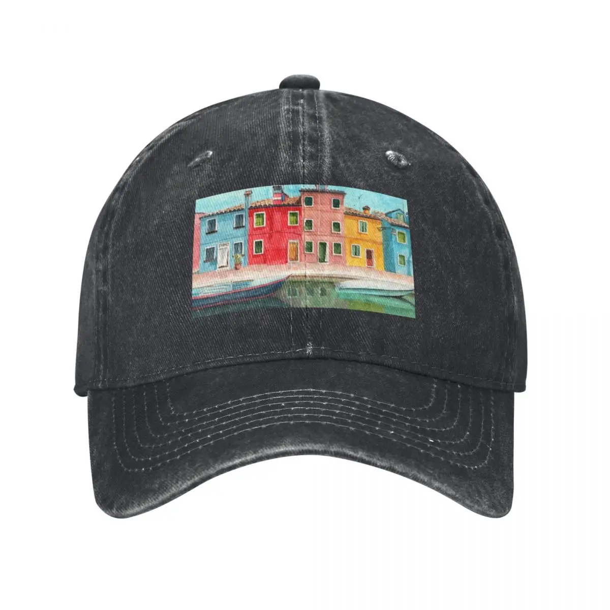 Бейсбольная кепка Watercolor Burano в Венеции летняя шляпа для рыбалки дропшиппинг
