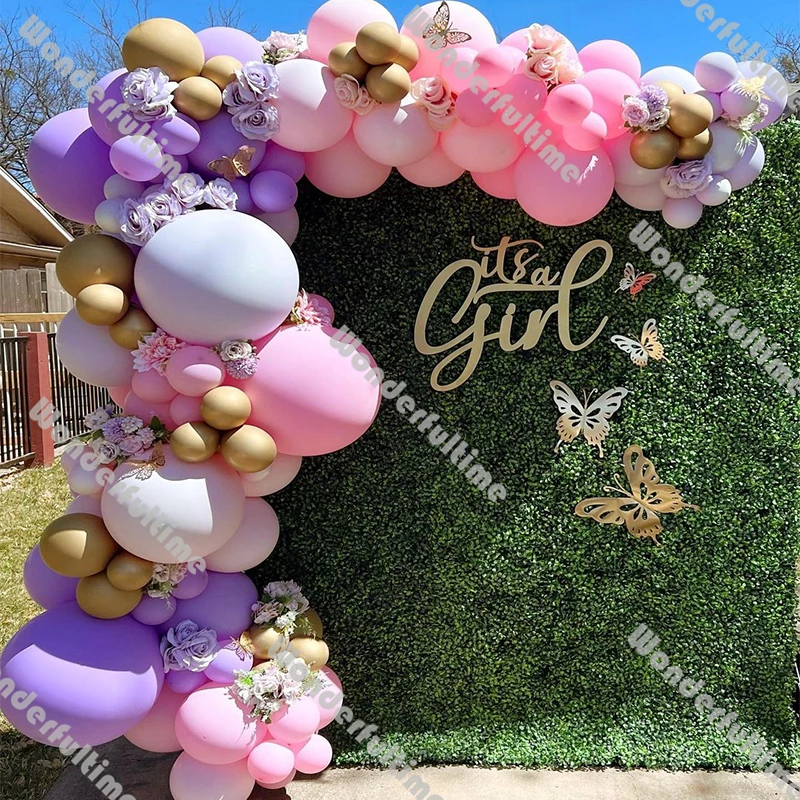 

119 шт. разноцветные воздушные шары-гирлянды в виде макарон, украшение на день рождения для девочек, двойные пастельные розовые золотые возду...
