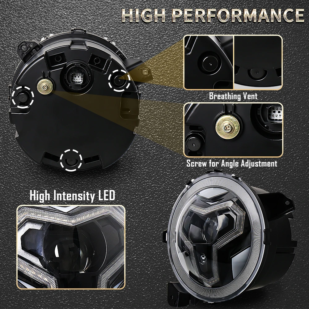 POVTOR 1 комплект водонепроницаемые 9-дюймовые фары со встроенным DRL сигнал поворота