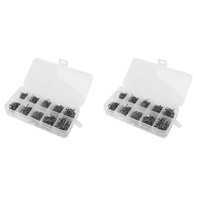 

1000Pcs/Set Mixed Size 3-12 High Carbon Steel Carp Fishing Hooks Pack With Hole With Retail Box Jigging Bait