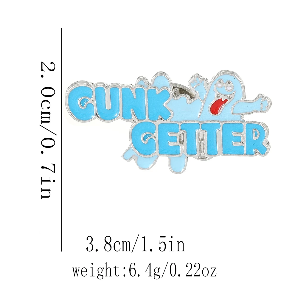 Декоративные синие эмалевые значки Gunk Getter Spooky, броши-призраки и буквы для сумок, рюкзаков, одежды, украшений (art.: 3920dc475e294) - 3920dc475e294