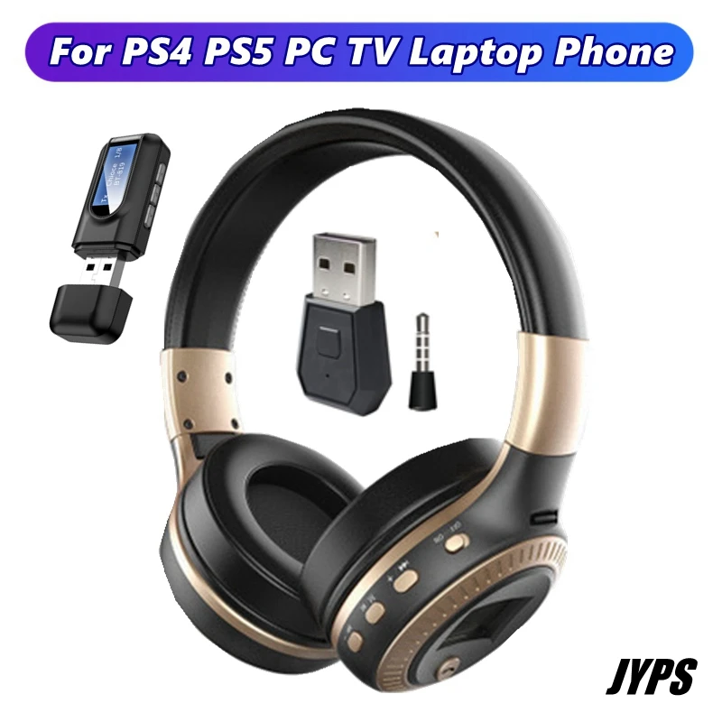tv bluetooth wireless headphones with microphone hifi stereo video game headset gamer for pc ps4 ps5 phone televison accessories free global shipping