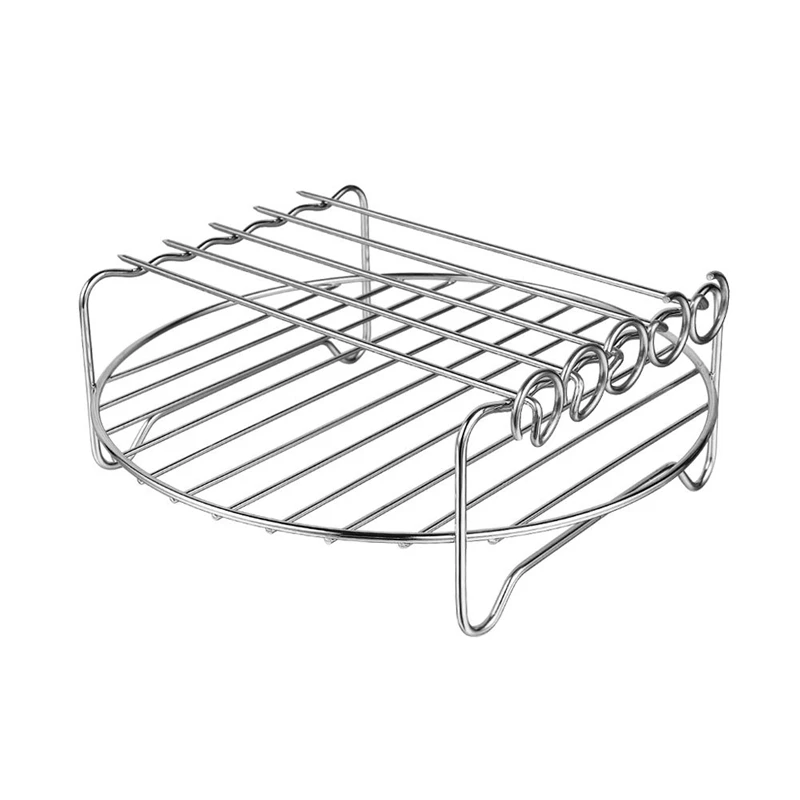 

4 Pcs Air Fryer Accessories Air Fryer Rack Set Multi-Purpose Double Layer Rack With Skewer For XL Power Airfryer