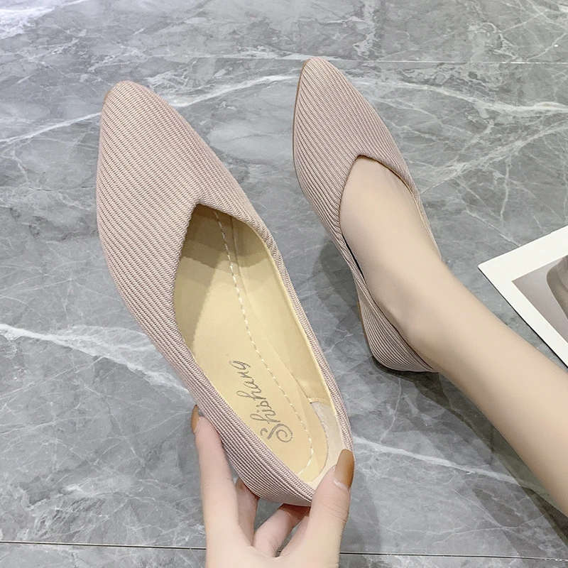 

Shoes for Women 2023 Fashion Breathable Women's Flats Women's Mesh Pointed Toe Shoes Slip on Loafers Ladies Zapatillas De Mujer