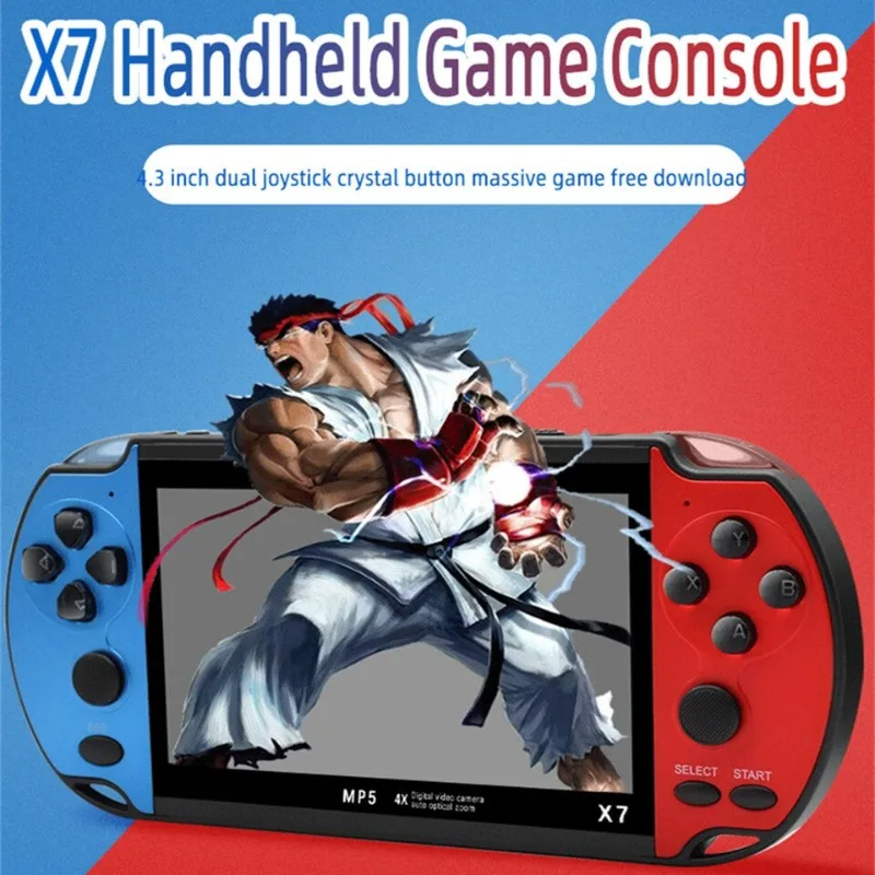 

X7 Handheld Game Console 4.3inch TFT HD Screen Portable Retro Game Player Built-in 10000 Games Video Player For PS1 GBA NES GBC