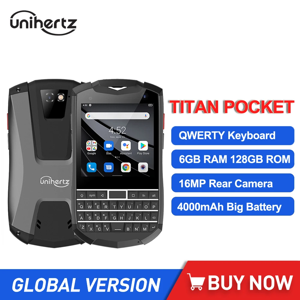 Unihertz Titan Pocket Small QWERTY Smartphone Android 11 Octa Core 6GB+128GB 3.1Inch Mobile Phone 4000mAh Unlocked NFC Cellphone