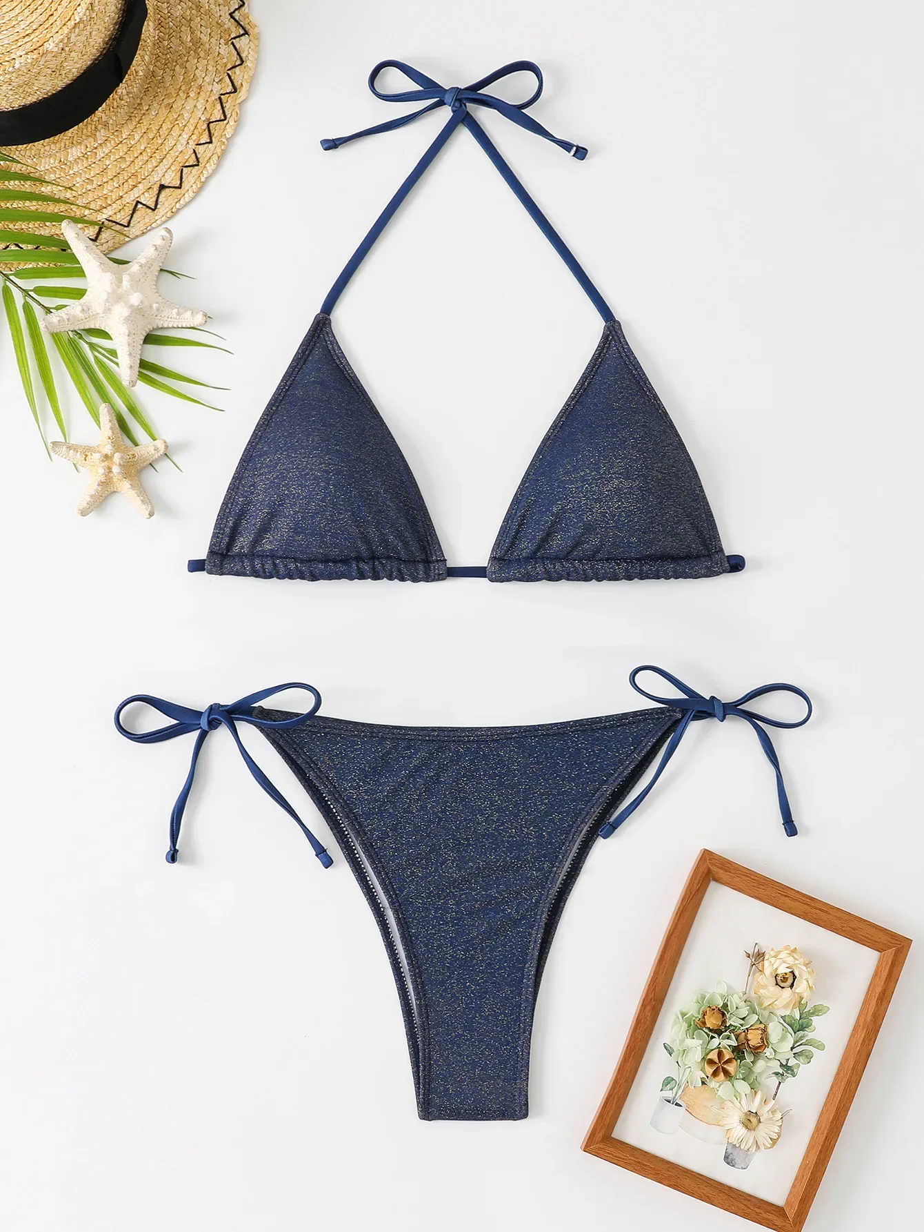 Сексуальное зеленое фиолетовое бикини 2025 женский купальник стринги комплект