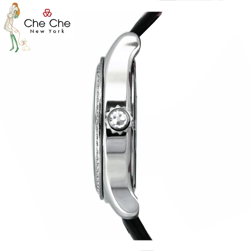 CHECHE CC0016-C women's watch leather strap luxury fresh wind full of stars thin diamond dial quartz lady's watches Gifts