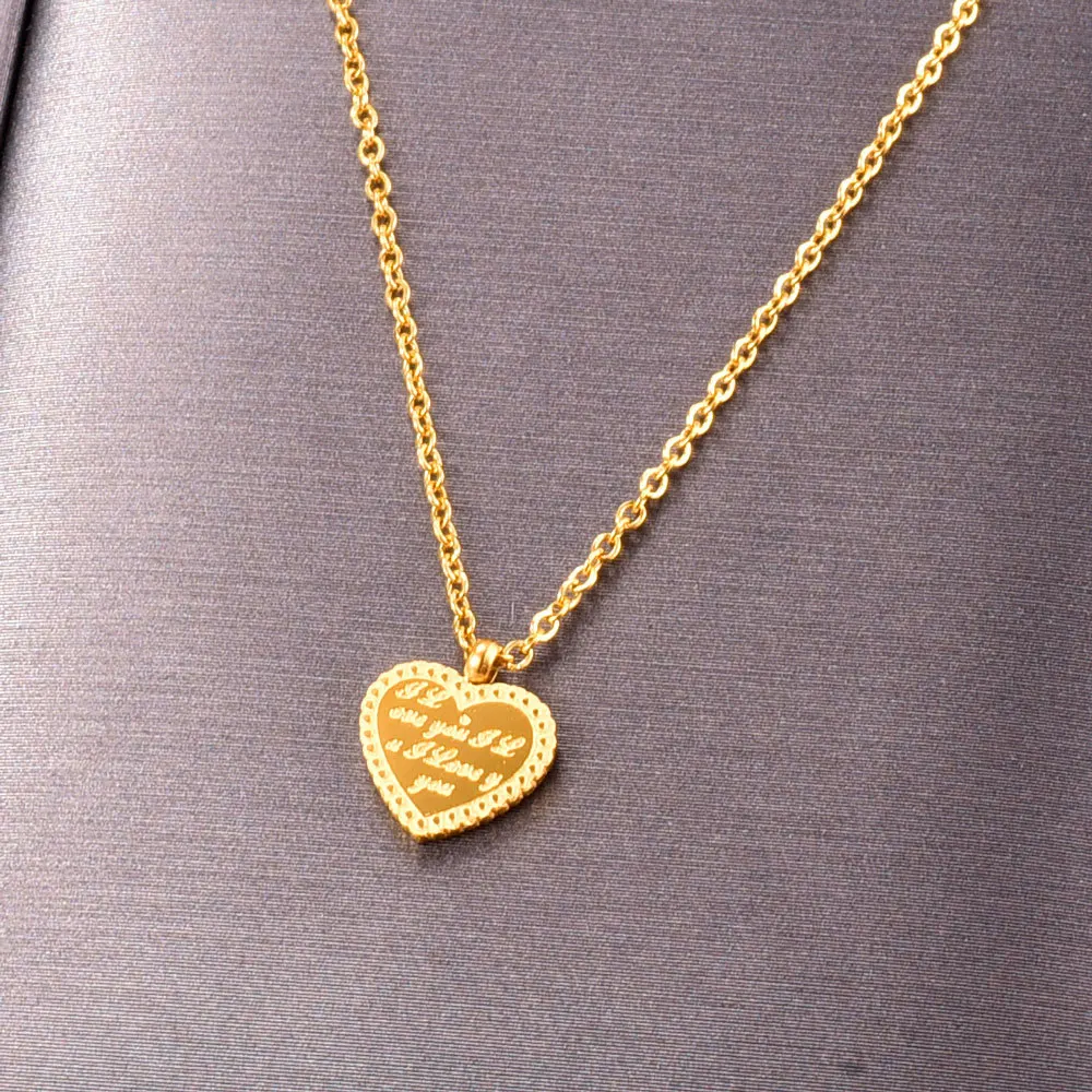 

Real 18k Gold Plated Necklace for Women's Love Female Hip Hop Punk Text Necklaces Chian Wedding Valentine's Day Birthday Jewelry