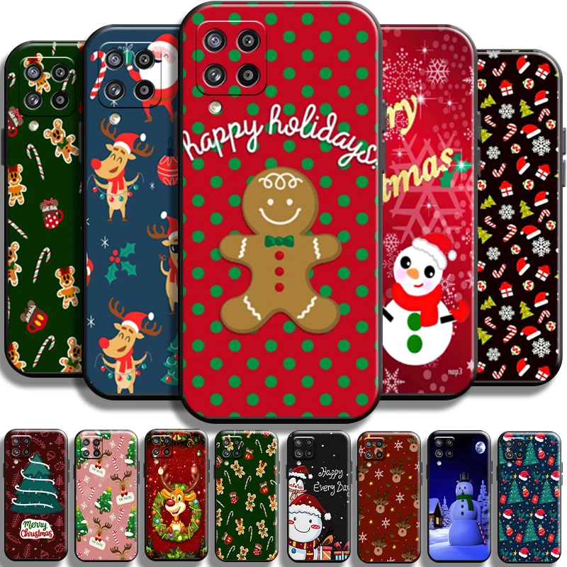 

Merry Christmas Santa Claus For Samsung Galaxy A42 5G Phone Case Soft Cover Coque Full Protection Black Funda Liquid Silicon