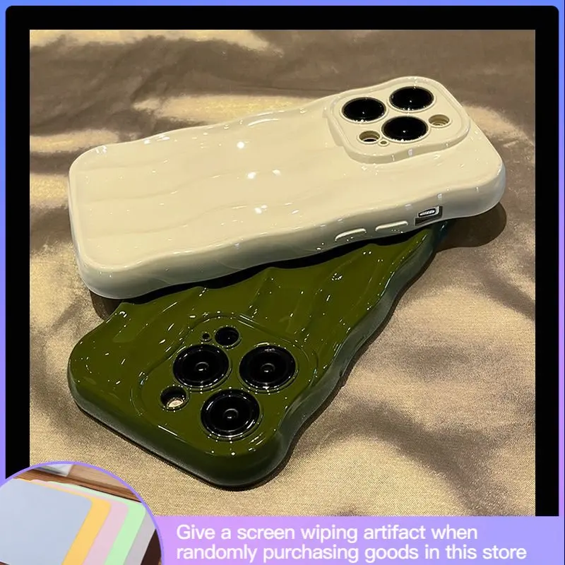 

Luxury Premium Water-sensing Corrugated Pleated Phone Case Suitable for IPhone14 14promax 13 12 Silicone Anti-fall All-Pack