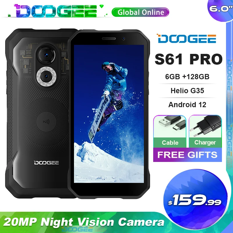 Doogee S61 PRO Rugged Phone Replaceable Back Case 6.0